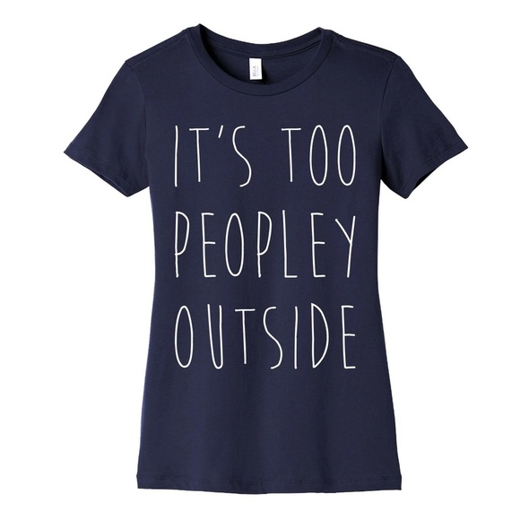 Navy Graphic Tee - It's Too Peopley Outside size Medium - Picture 1 of 5